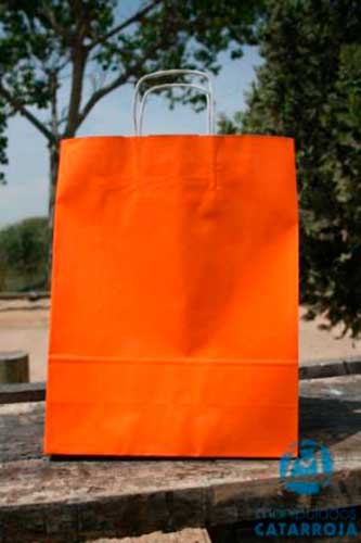Bolsas Baratas para Comercios Naranja