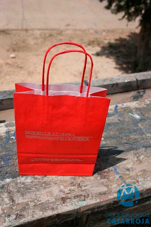 Bolsas Baratas para Comercio Roja
