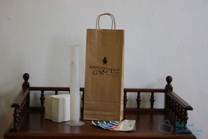 Bolsas para comercio baratas asa rizada para vino