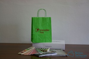 Bolsas para comercio baratas asa rizada verdes