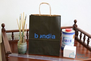 Bolsas para comercio baratas asa rizada impresa con logotipo