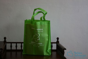Bolsas para comercio baratas de tela verdes