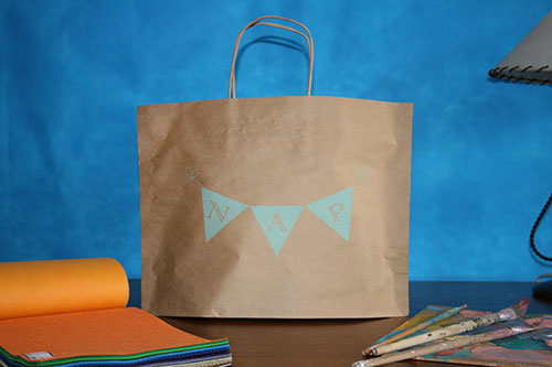 bolsa kraft asa rizada